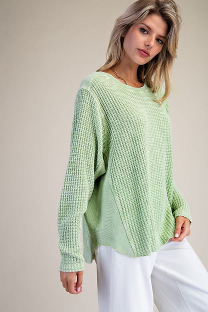 Thermal Waffle Knit Top