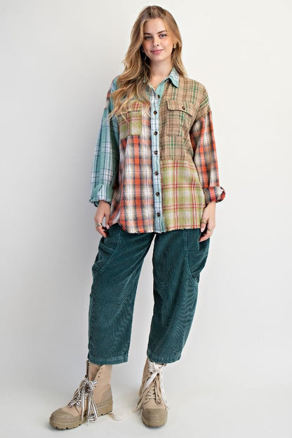 Patchwork Plaid Shacket