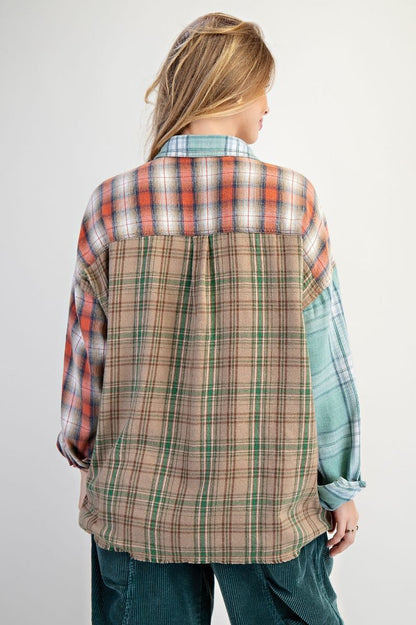 Patchwork Plaid Shacket