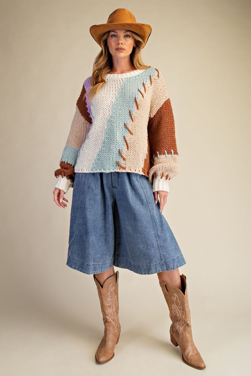 Color Block Knit Sweater