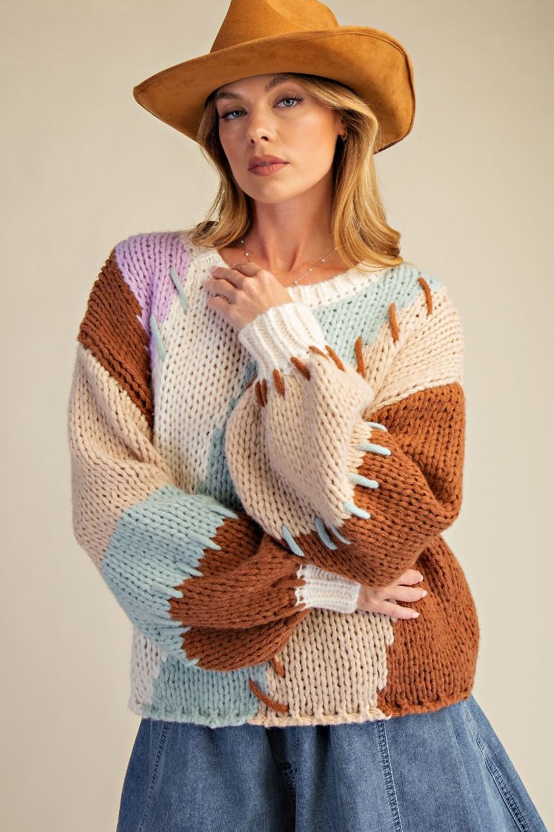 Color Block Knit Sweater