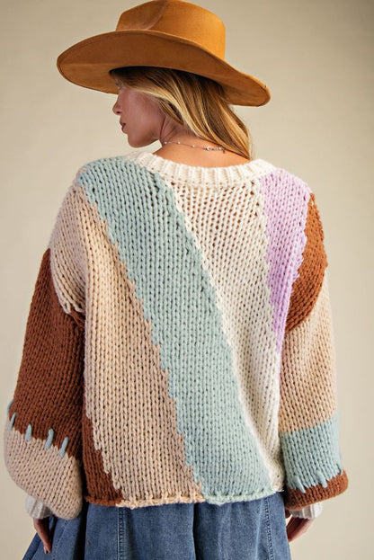 Color Block Knit Sweater