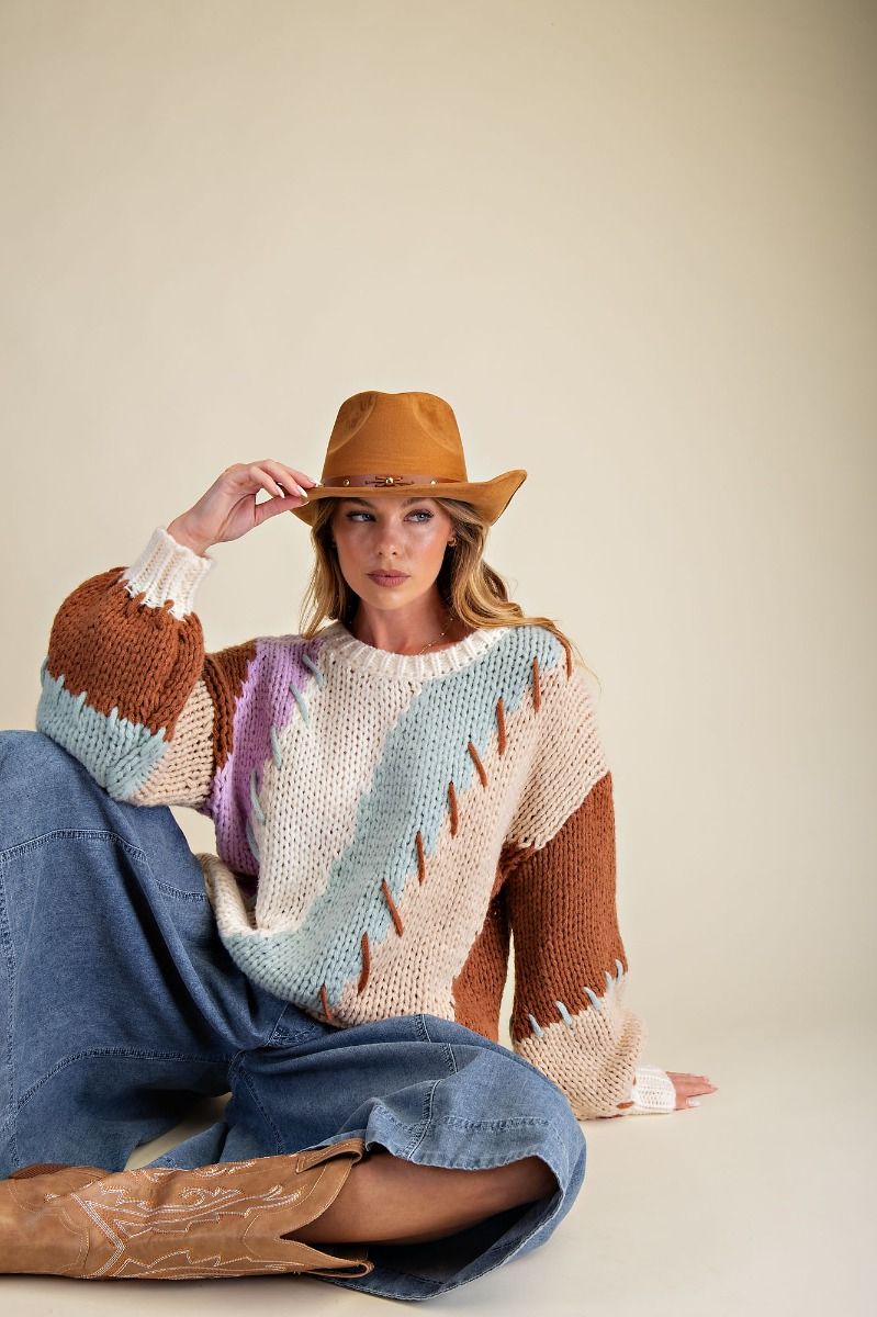 Color Block Knit Sweater