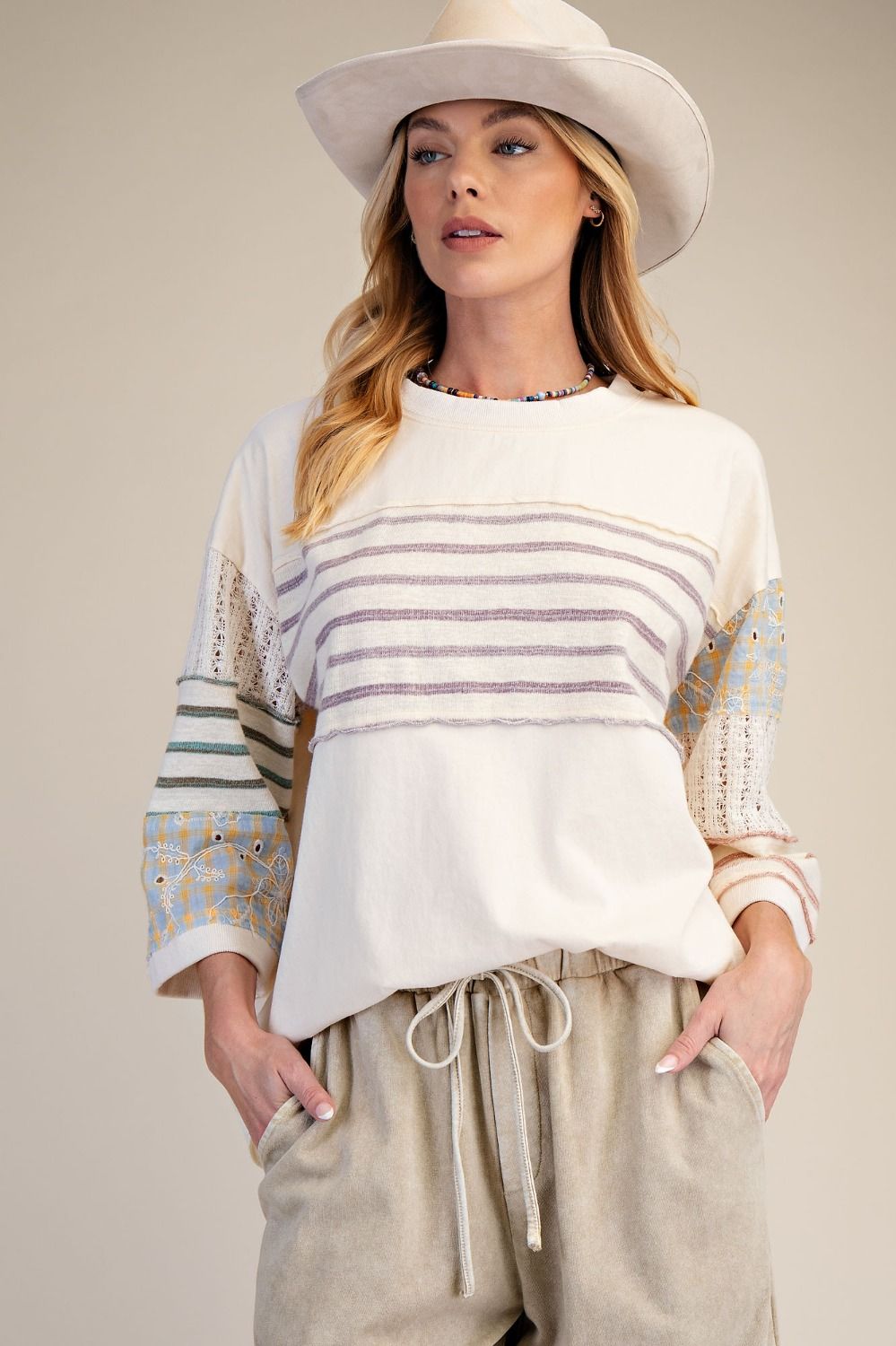 Pastel Plaid Top