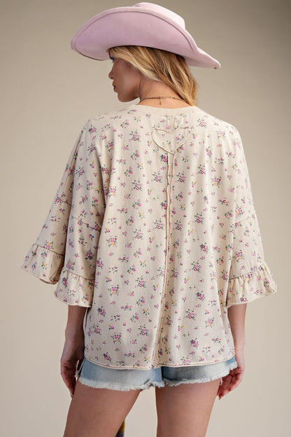 Ruffle Sleeve Cotton Top