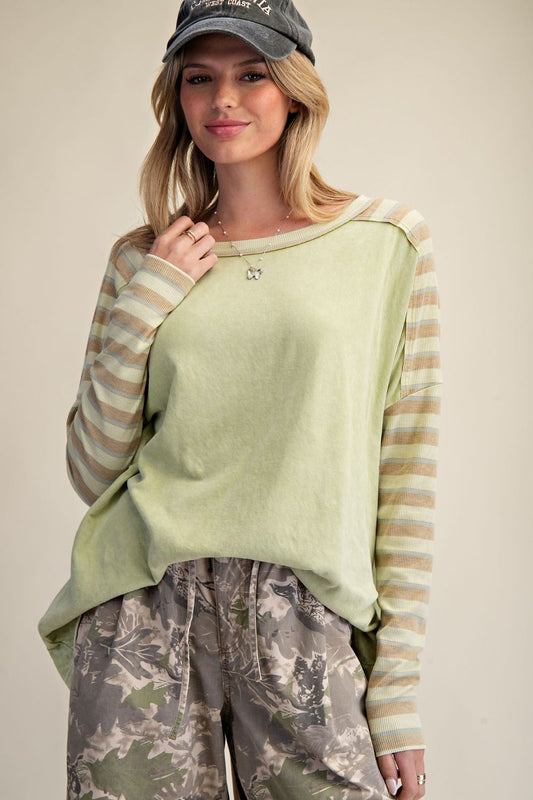 Stripe Boat Neck Top