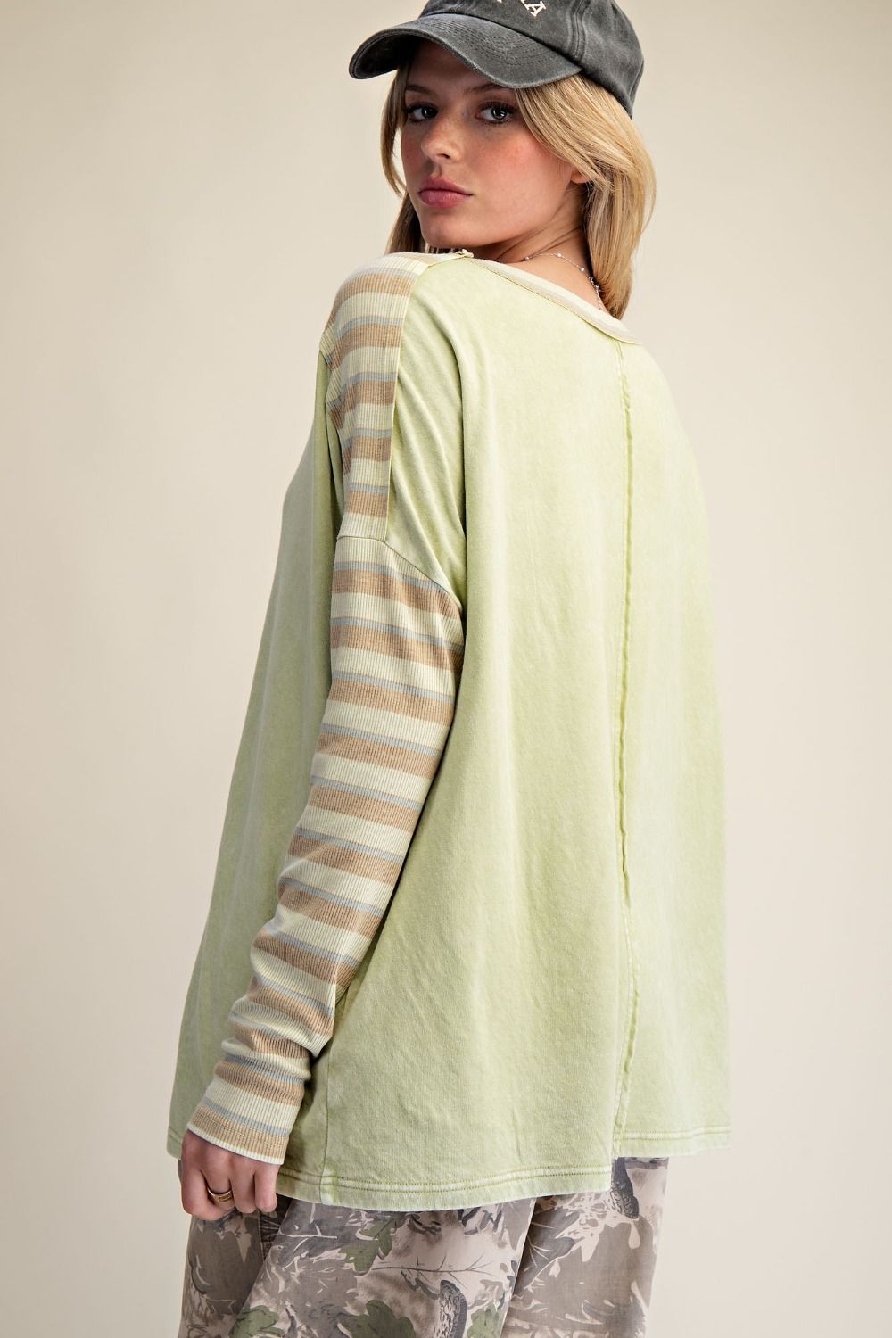 Stripe Boat Neck Top