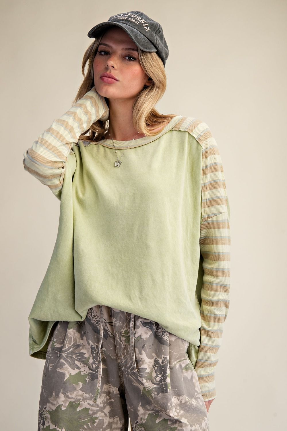 Stripe Boat Neck Top