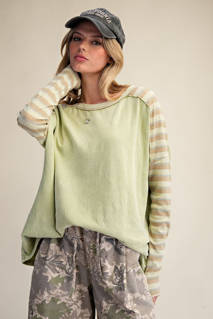 Stripe Boat Neck Top