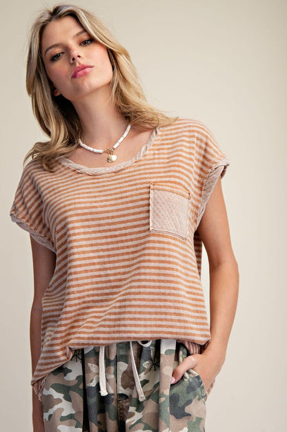 Cap Sleeve Pocket Top