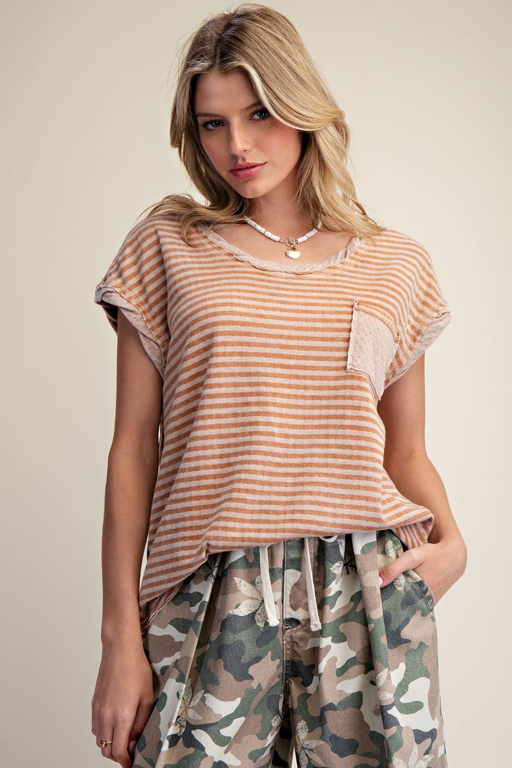 Cap Sleeve Pocket Top