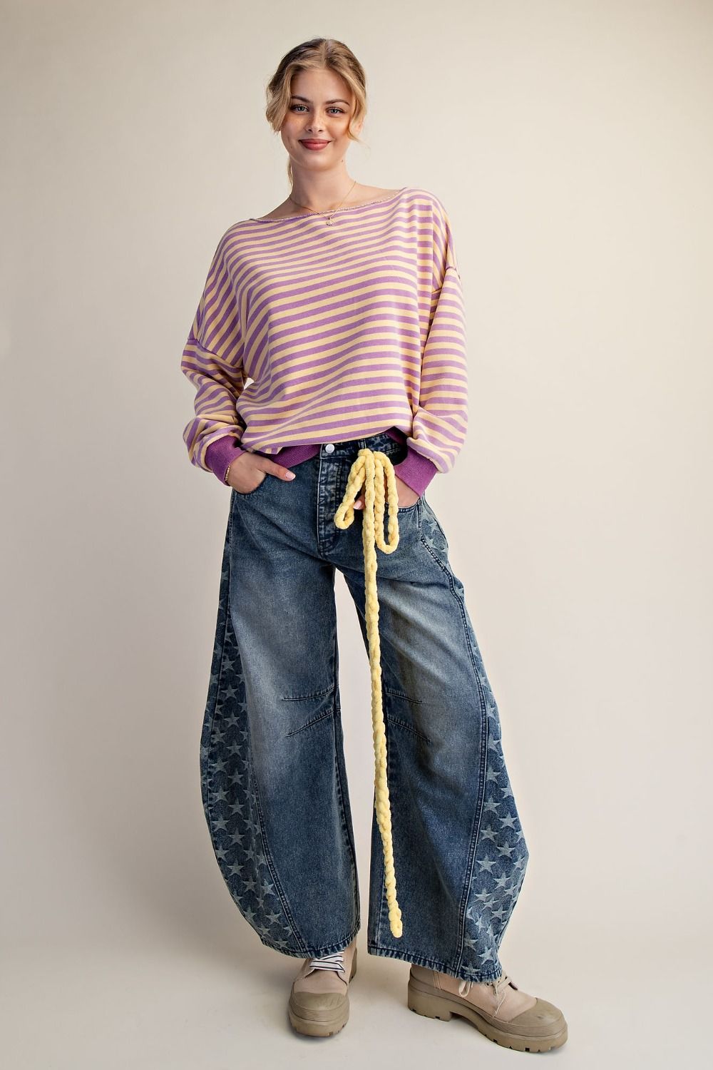 Boatneck Stripe Top