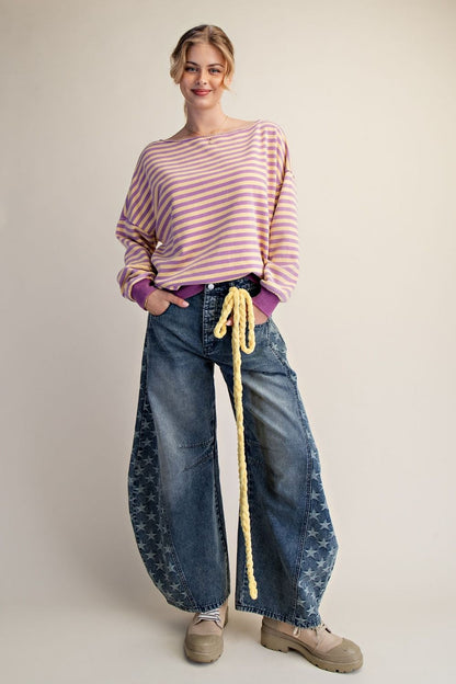 Boatneck Stripe Top