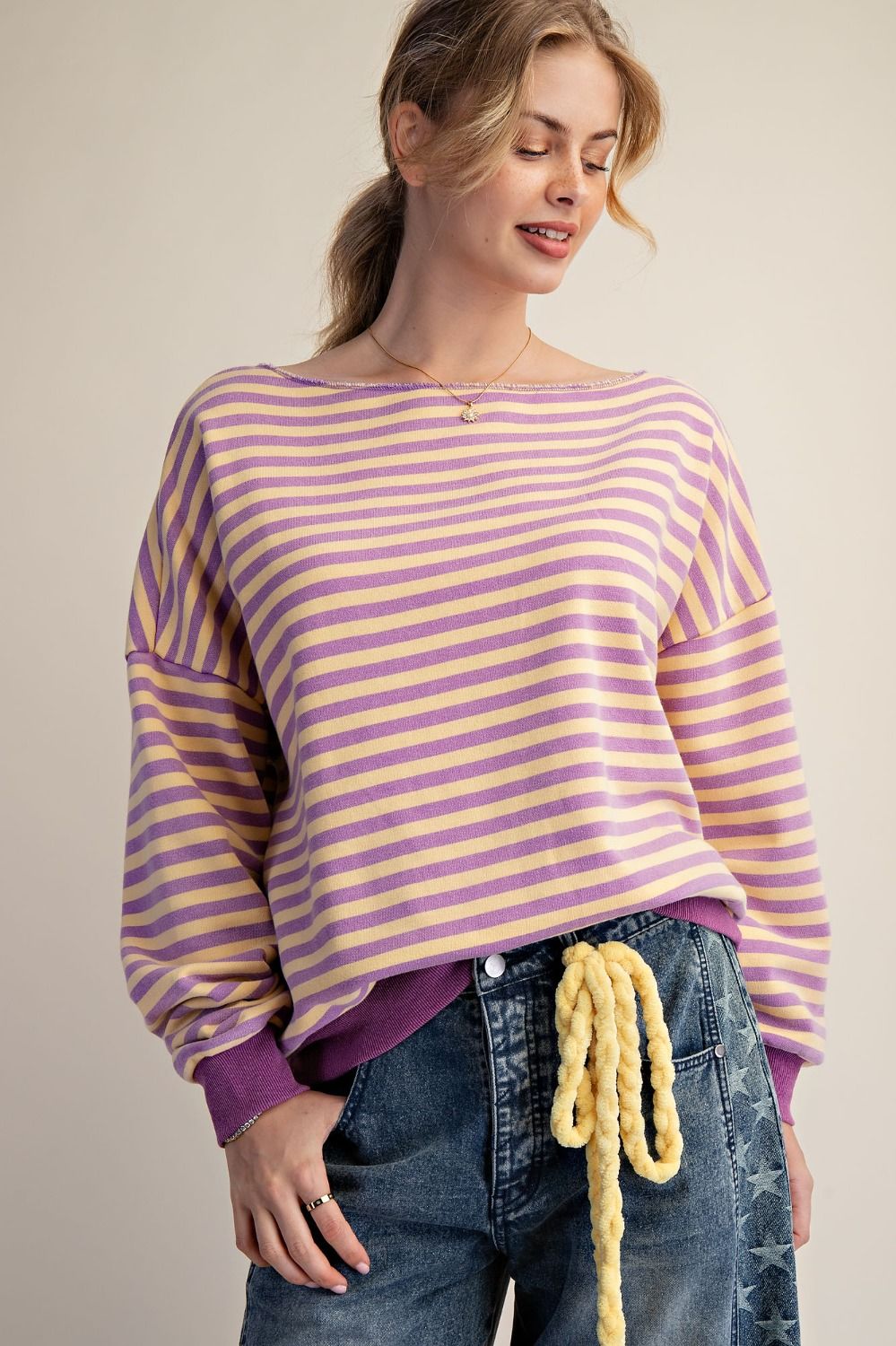 Boatneck Stripe Top