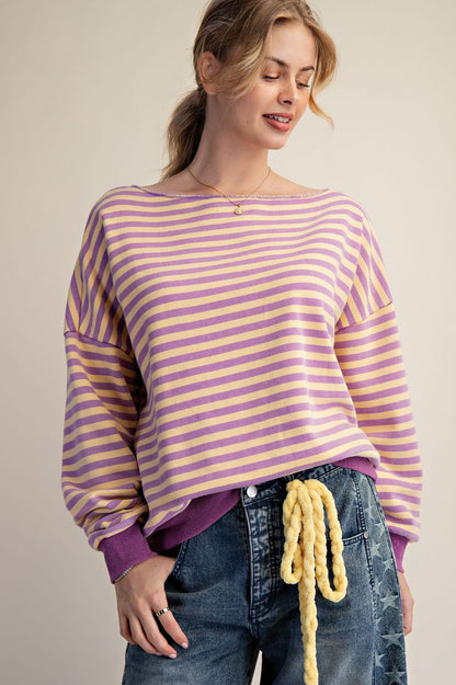 Boatneck Stripe Top