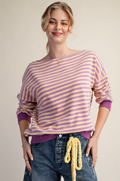 Boatneck Stripe Top