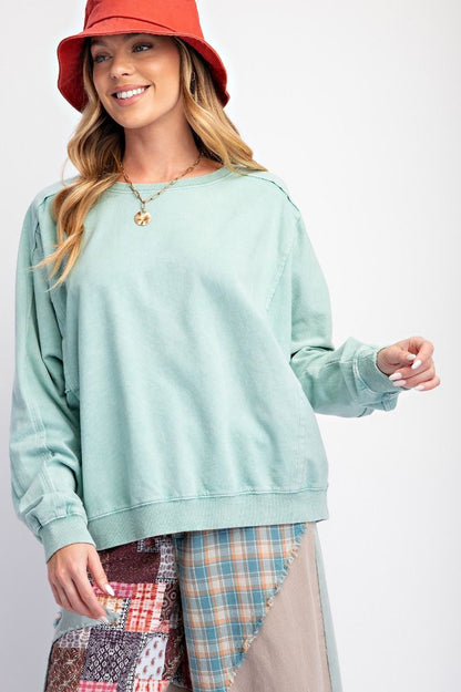 Star Washed Terry Knit Pullover