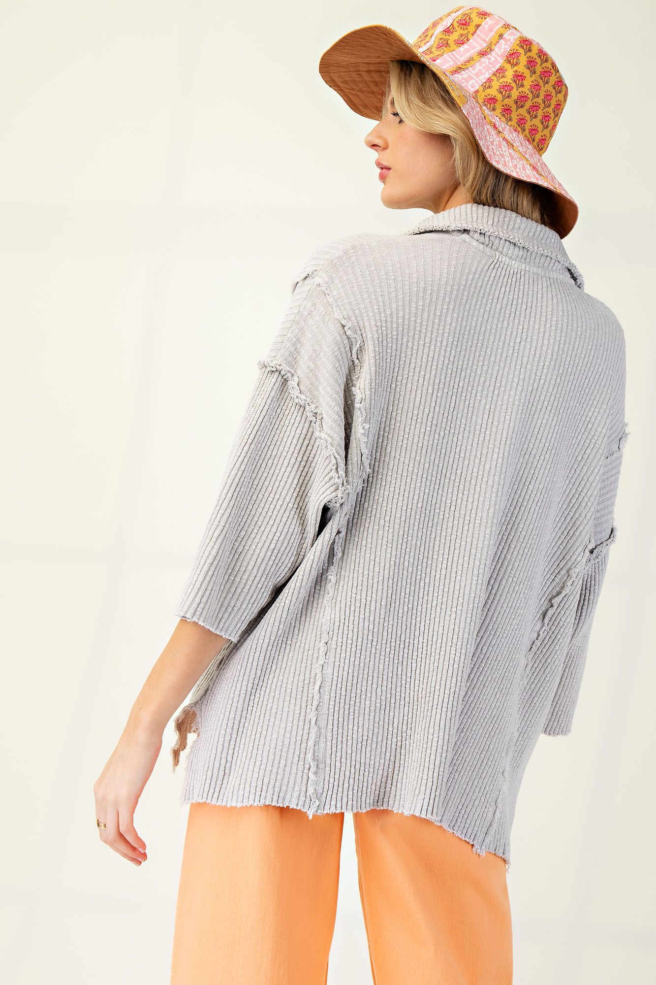 Mineral Washed Rib Knit Pullover