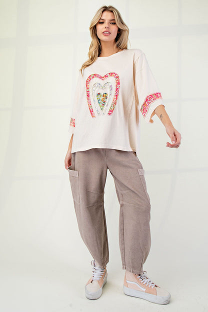 Heart Patch Cotton Top