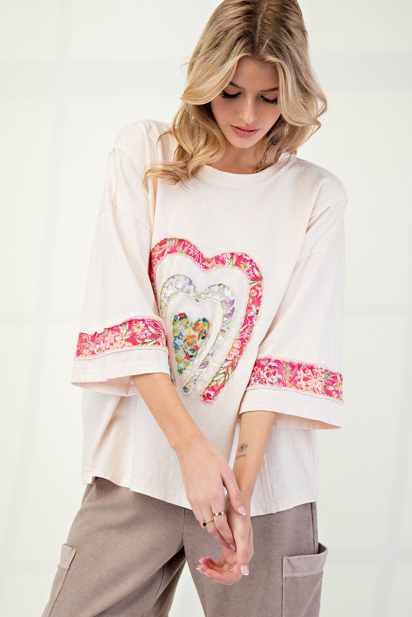 Heart Patch Cotton Top
