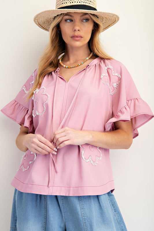 Chambray Woven Top