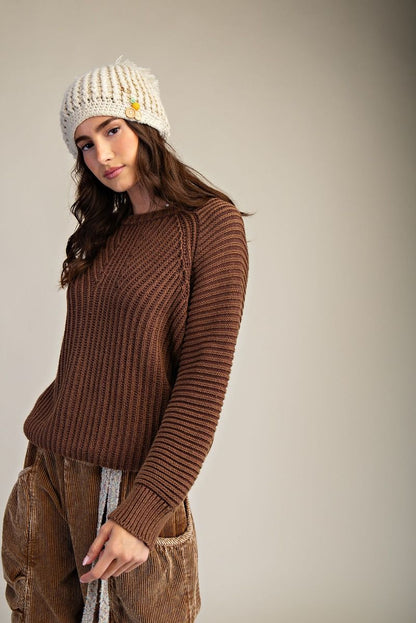 Wide Ribbed Knit Sweater