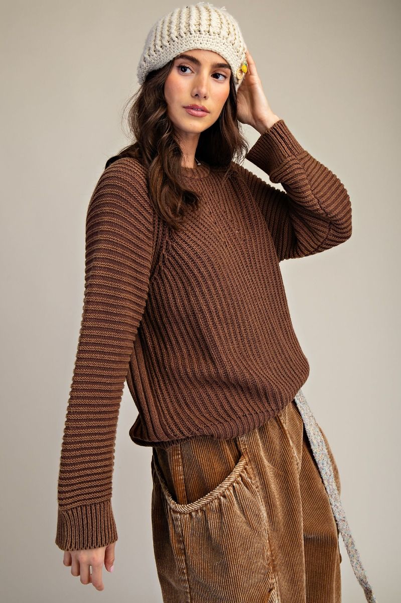 Wide Ribbed Knit Sweater