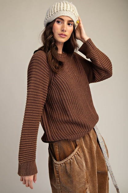 Wide Ribbed Knit Sweater