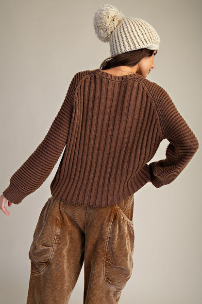 Wide Ribbed Knit Sweater