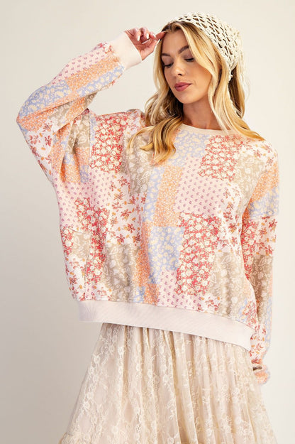 Floral Terry Pullover