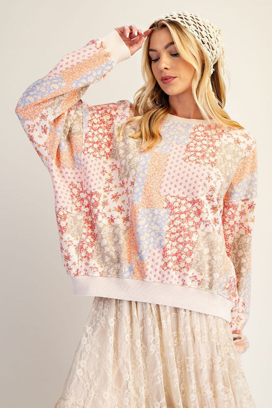 Floral Terry Pullover
