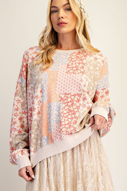Floral Terry Pullover