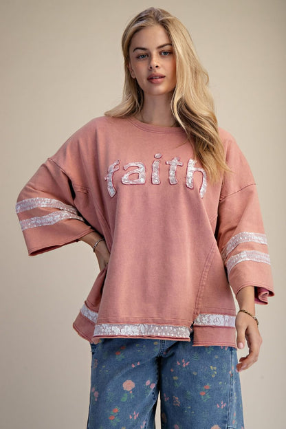 Faith Patch Terry Pullover