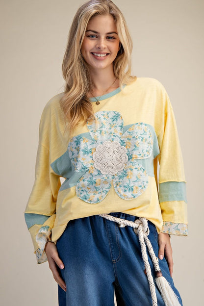 Daisy Patch Cotton Top