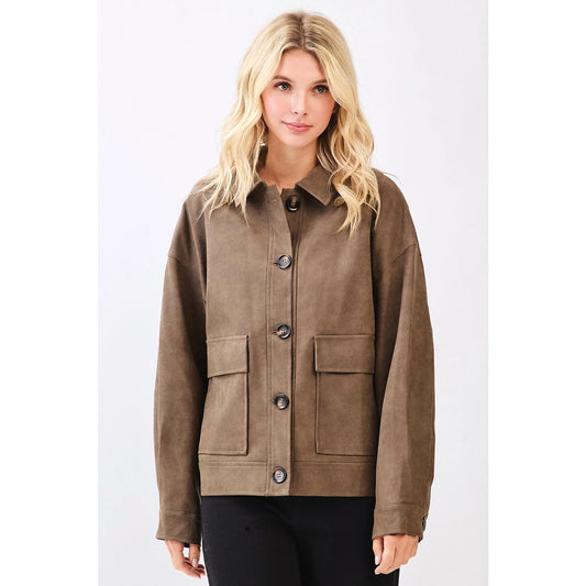 Button Front Shacket