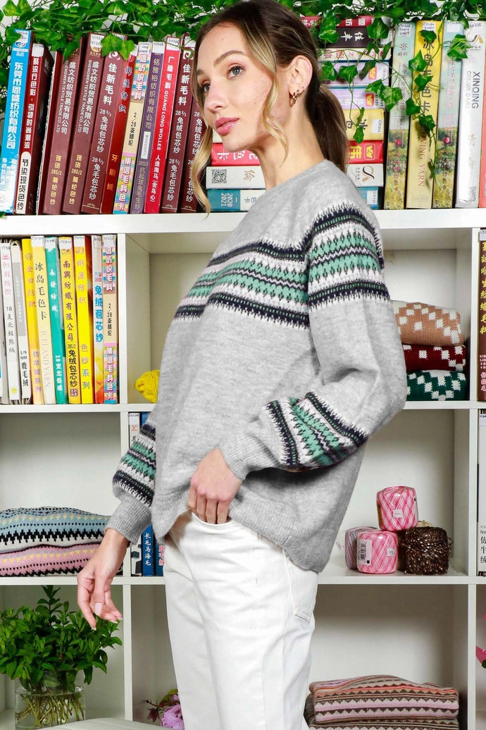 Crew Neck Stripe Sweater