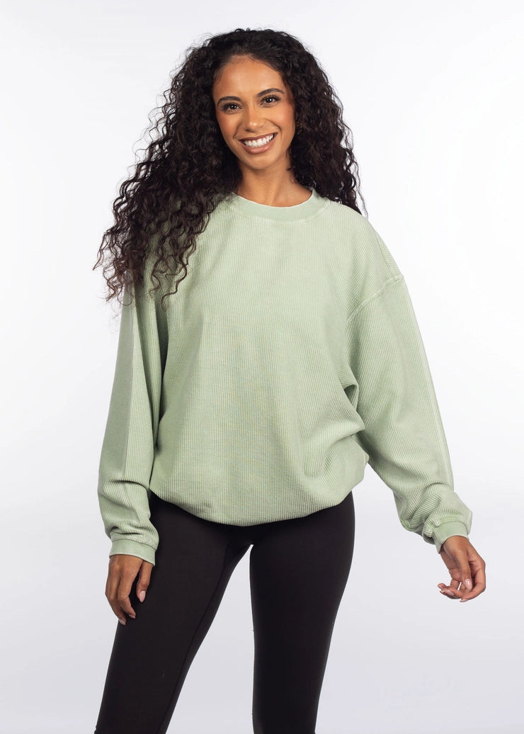 The Original Corded Crew in Sage Green
