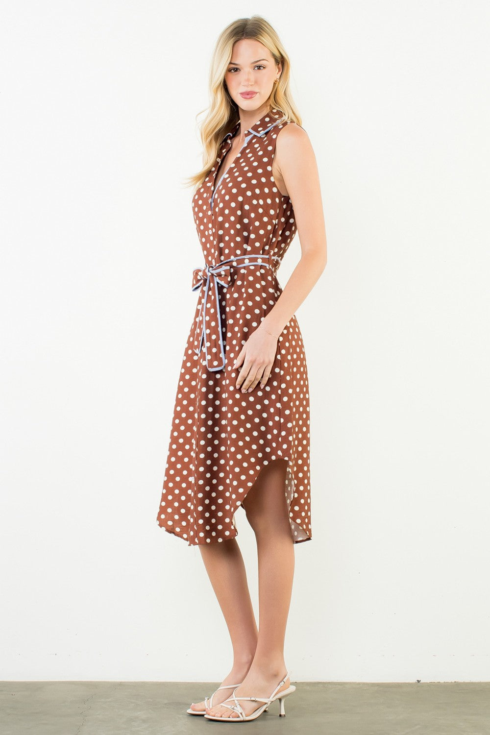 Sleeveless Polka Dot Dress