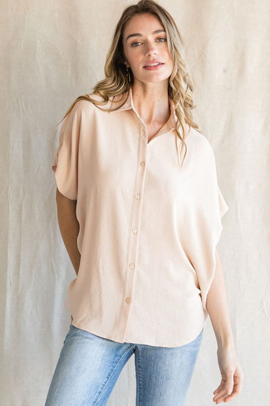 Plus Dolman Short Sleeve Blouse