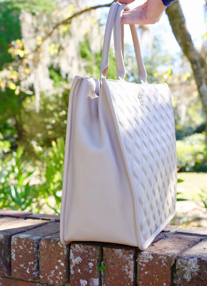 Niall Tote in Nude Quilted DQ