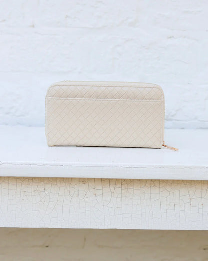 Penelope Wallet in Woven Almond