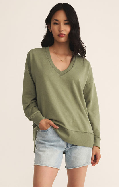 Modern V-Neck Weekender in Avocado