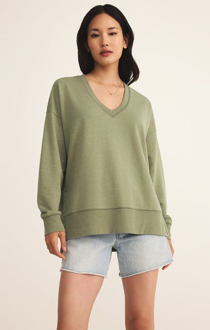 Modern V-Neck Weekender in Avocado