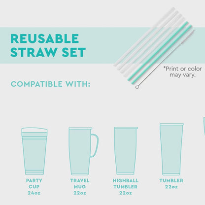 Confetti + Pink Reusable Straw Set