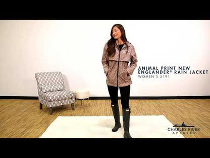 Charles River Women's New Englander Rain Jacket- Leopard