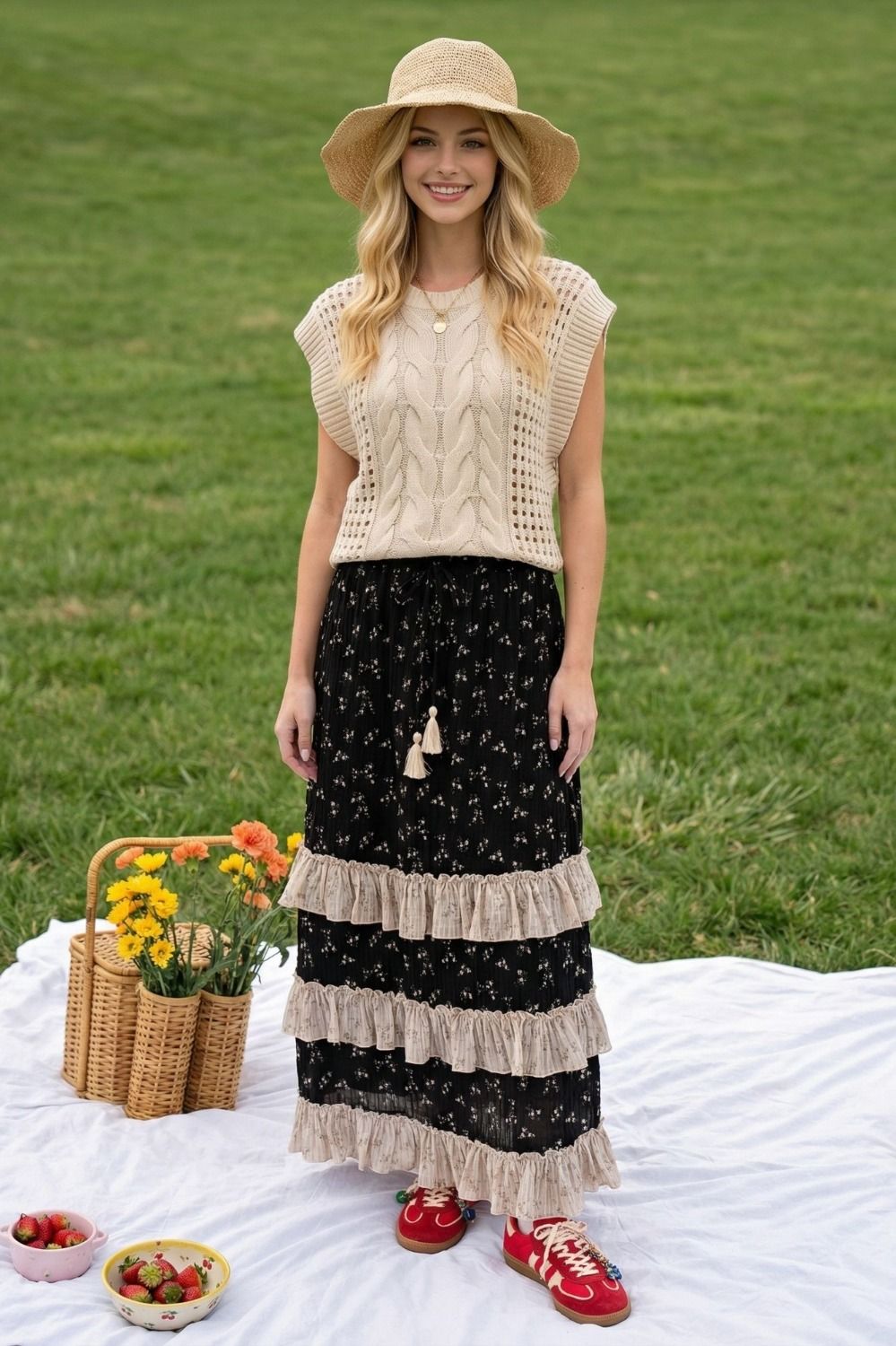 Relaxed Floral Maxi Skirt