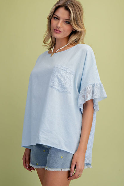Lightweight Lace Woven Top