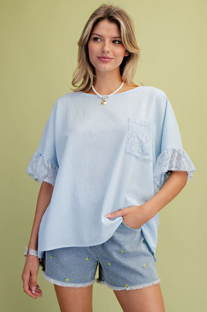Lightweight Lace Woven Top
