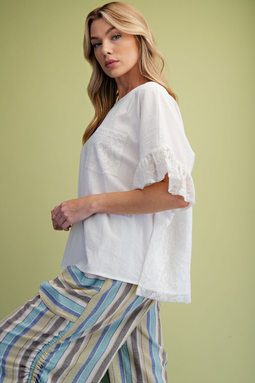 Lightweight Lace Woven Top