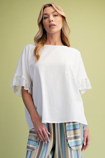 Lightweight Lace Woven Top